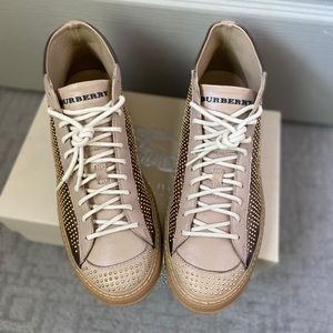 Burberry Studded Leather High Top Sneakers